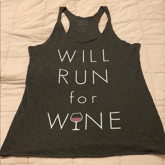 Chin Up Apparel Tops - Will Run for Wine Tank